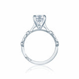 Sculpted Crescent Round Engagement Ring