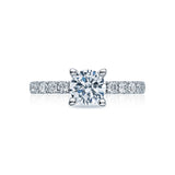 Clean Crescent Round Engagement Ring