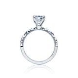 Round Sculpted Crescent Marquise Shape Engagement Ring