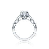 Reverse Crescent Channel Set Round Engagement Ring