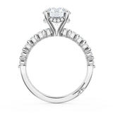 Sculpted Crescent | Round Solitaire Engagement Ring 18k White Gold 3 Carat