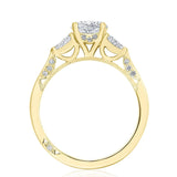 Simply TACORI | Round 3-Stone Engagement Ring 18k Yellow Gold Pear Shape Sides
