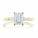 Simply TACORI | Emerald 3-Stone Engagement Ring 18k Yellow Gold With Baguettes