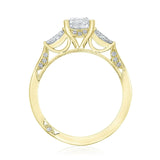 Simply TACORI | Emerald 3-Stone Engagement Ring 18k Yellow Gold With Baguettes