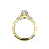 Simply TACORI | Oval 3-Stone Engagement Ring 14k Yellow Gold