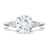 Simply TACORI | Round 3-Stone Engagement Ring 18k White Gold Marquise Side Stones