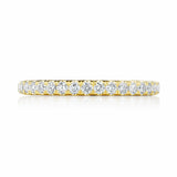 Dantela | French Pavé Diamond Wedding Band 18k Yellow Gold 1/2 Way
