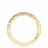 Dantela | French Pavé Diamond Wedding Band 18k Yellow Gold 1/2 Way