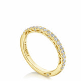Dantela | French Pavé Diamond Wedding Band 18k Yellow Gold 1/2 Way