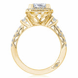 Dantela | Emerald 3-Stone Engagement Ring 18k Yellow Gold