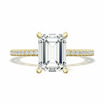 Lunetta Crescent Emerald Solitaire Engagement Ring