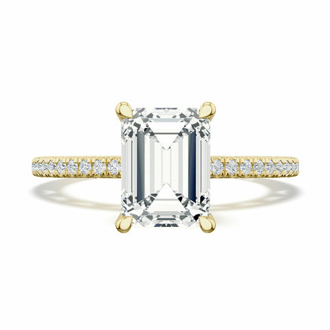Lunetta Crescent Emerald Solitaire Engagement Ring