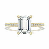 Lunetta Crescent | Emerald Solitaire Engagement Ring 18k Yellow Gold