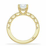 Lunetta Crescent | Emerald Solitaire Engagement Ring 18k Yellow Gold