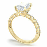 Lunetta Crescent | Emerald Solitaire Engagement Ring 18k Yellow Gold