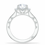 Lunetta Crescent | Round 3-Stone Engagement Ring 3 Carat 14k White Gold