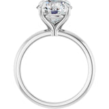 14k White Gold 3.01ct Round F VVS2 Lab Grown Solitaire