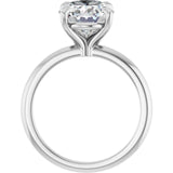 14k White Gold 3.02ct Oval Lab Grown Solitaire