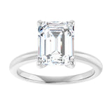 14k White Gold 3.07ct Emerald Cut Lab Grown Solitaire