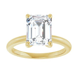 14k Yellow Gold 3.04ct Lab Grown Emerald Cut Solitaire