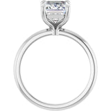14k White Gold 3.07ct Emerald Cut Lab Grown Solitaire