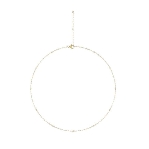 Yellow Gold Bezel Set 11 Round Diamond By Yard Necklace