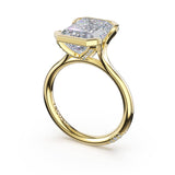 Founder's Collection | Emerald North/South Semi-Bezel Pavé-Prong Ring in 14kt Yellow Gold