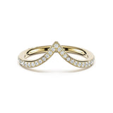 Founder's Collection | Sculpted Chevron Pavé-Traced Band in 14kt Yellow Gold