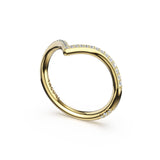 Founder's Collection | Sculpted Chevron Pavé-Traced Band in 14kt Yellow Gold