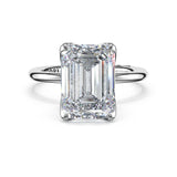 Sculpted Crescent | Emerald Sculpted Petal-Prong Solitaire in 14kt White Gold