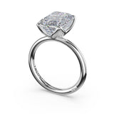 Sculpted Crescent | Emerald Sculpted Petal-Prong Solitaire in 14kt White Gold