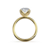 Sculpted Crescent | Oval Sculpted Petal-Prong Solitaire in 14kt Yellow Gold