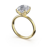 Sculpted Crescent | Oval Sculpted Petal-Prong Solitaire in 14kt Yellow Gold