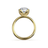 Sculpted Crescent | Round Sculpted Petal-Prong Solitaire in 14kt Yellow Gold