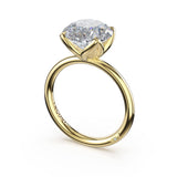 Sculpted Crescent | Round Sculpted Petal-Prong Solitaire in 14kt Yellow Gold