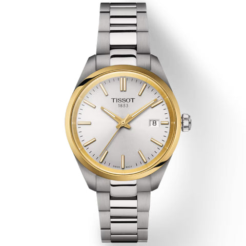 PR100 34mm Two-Tone Silver Dial