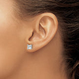 14k White Gold 3 carat Lab Grown Diamond Four Prong Stud Earrings