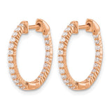 14k Rose Gold 1/2 carat Lab Grown Diamond Hoop Earrings