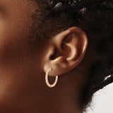 14k Rose Gold 1/2 carat Lab Grown Diamond Hoop Earrings