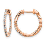 14k Rose Gold 1/2 carat Lab Grown Diamond Hoop Earrings
