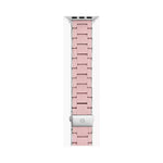 38/40/41mm and 42/44/45/49mm Barely Pink and Stainless Silicone-Wrapped Bracelet Band for Apple Watch®