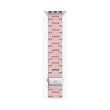 38/40/41mm and 42/44/45/49mm Barely Pink and Stainless Silicone-Wrapped Bracelet Band for Apple Watch®