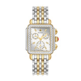 Deco High Shine Silver Dial Two-Tone Chronograph