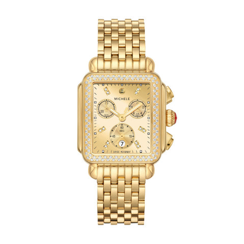 Deco 18K Gold Diamond Watch Mirror Dial