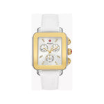 Deco Sport Gold-Tone White Silicone Watch Chronograph