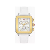 Deco Sport Gold-Tone White Silicone Watch Chronograph