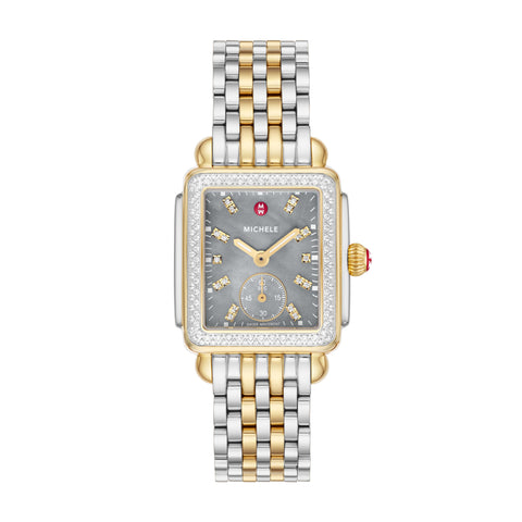 Deco Mid Two-Tone Grey Mop Diamond Dial