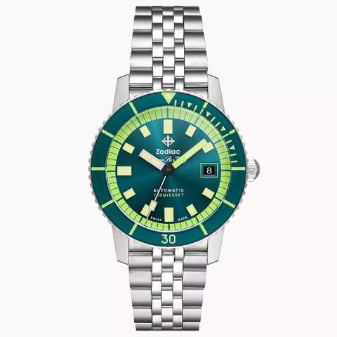 Compression Diver Automatic Stainless Steel Watch Green Dial