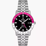 Super Sea Wolf GMT Automatic Stainless Steel Watch Pink and White Bezel