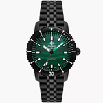 Compression Diver II Black Stainless Steel Watch Malachite Dial